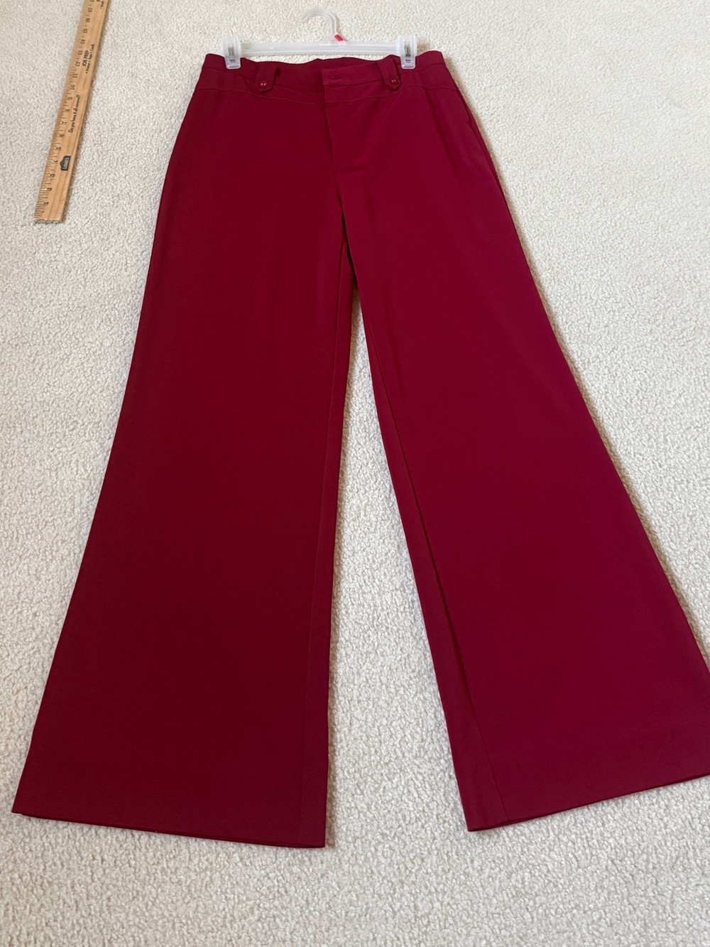 High-Rise Wide Leg Trousers in Burgundy
